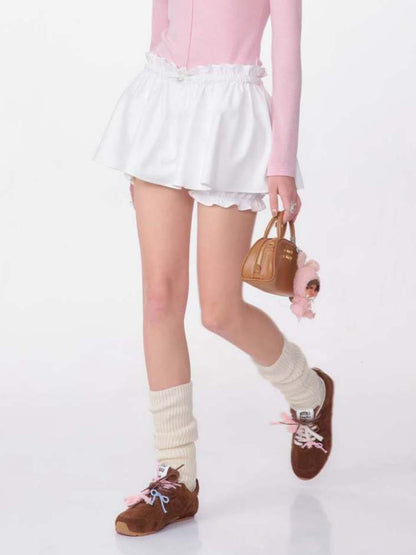 A-Line Fluffy Ruffle Skirt Pants