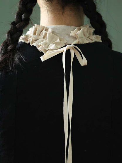 Cotton Linen Floral Lace Collar Head Band