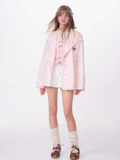 Loose Waist Drawstring Windbreaker