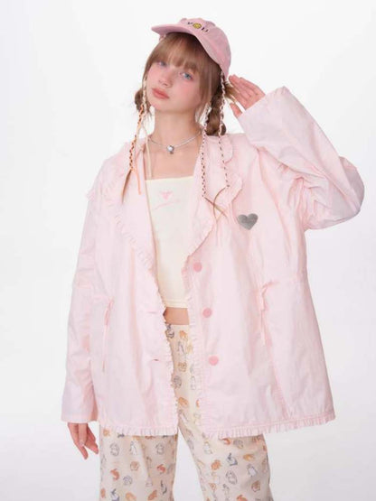 Loose Waist Drawstring Windbreaker