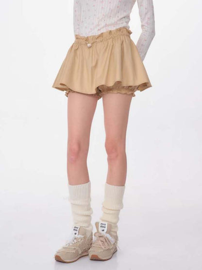 A-Line Fluffy Ruffle Skirt Pants