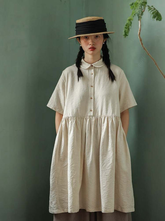 Jacquard Doll Collar Shirt Dress