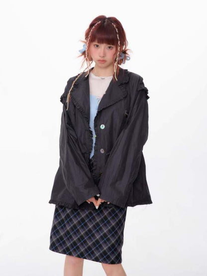 Loose Waist Drawstring Windbreaker