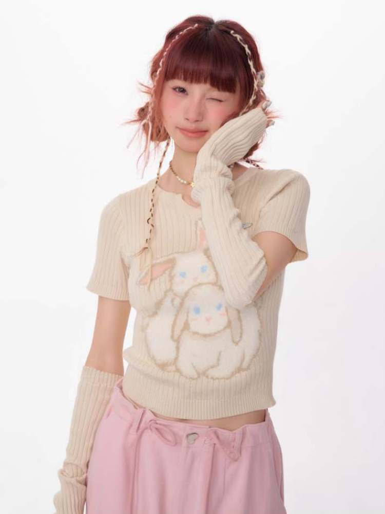 Rabbit Knit With Arm Warmers