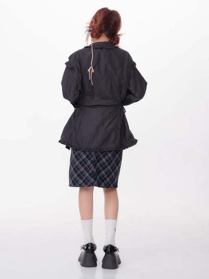 Loose Waist Drawstring Windbreaker