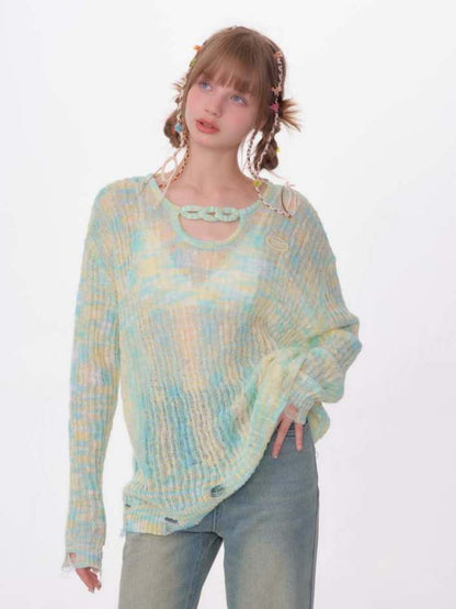 Sheer Loose Damage Knit