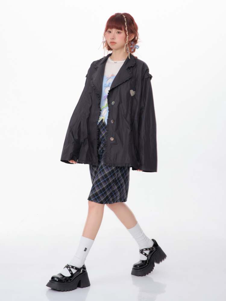 Loose Waist Drawstring Windbreaker