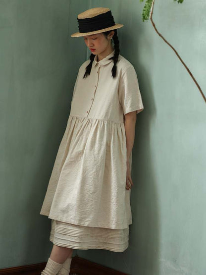 Jacquard Doll Collar Shirt Dress