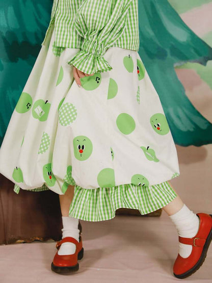 Apple Polka Dots Bud Skirt