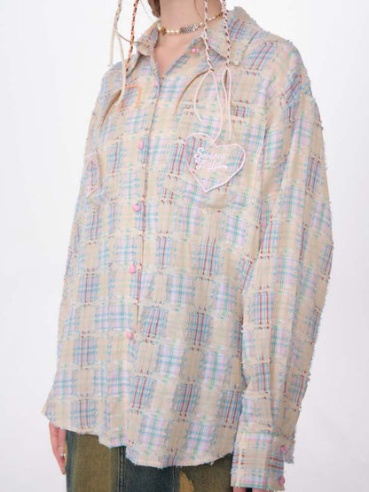 Stars & Hearts Logo Embroidery Plaid Shirt