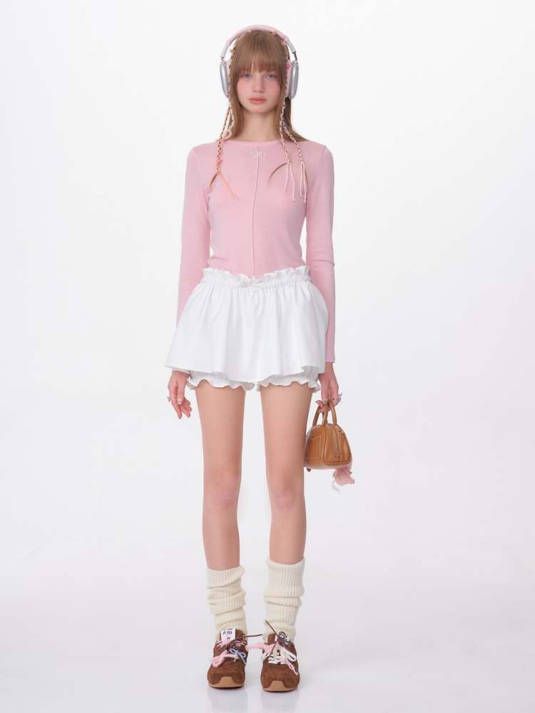 A-Line Fluffy Ruffle Skirt Pants