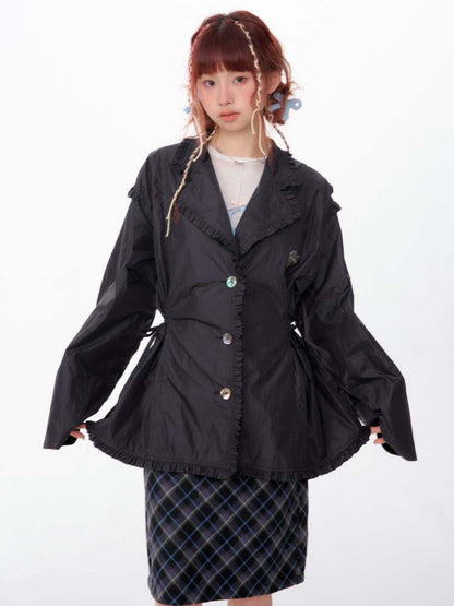 Loose Waist Drawstring Windbreaker