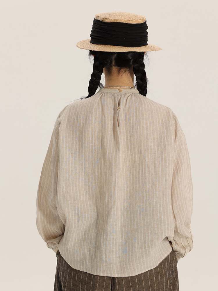 Yarn-Dyed Stripe Linen Shirt