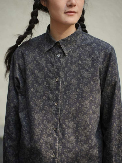 Flower Print Cotton Shirt