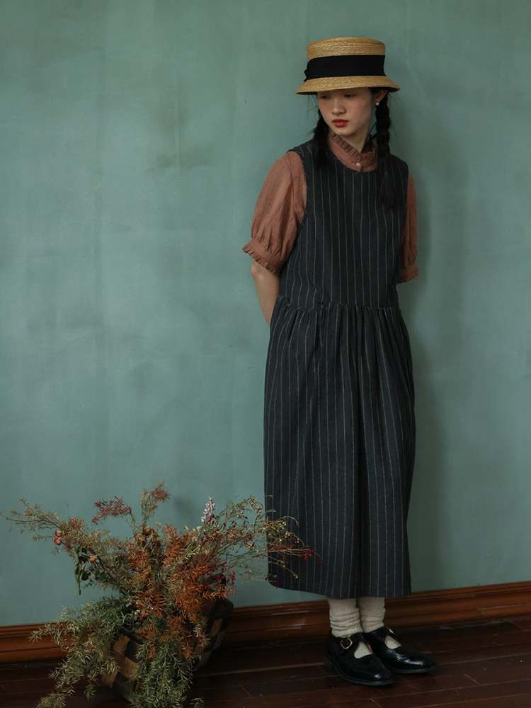 Stripe Sleeveless A-Line Dress