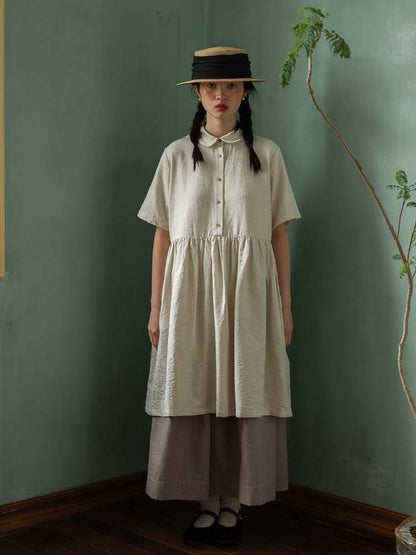 Jacquard Doll Collar Shirt Dress