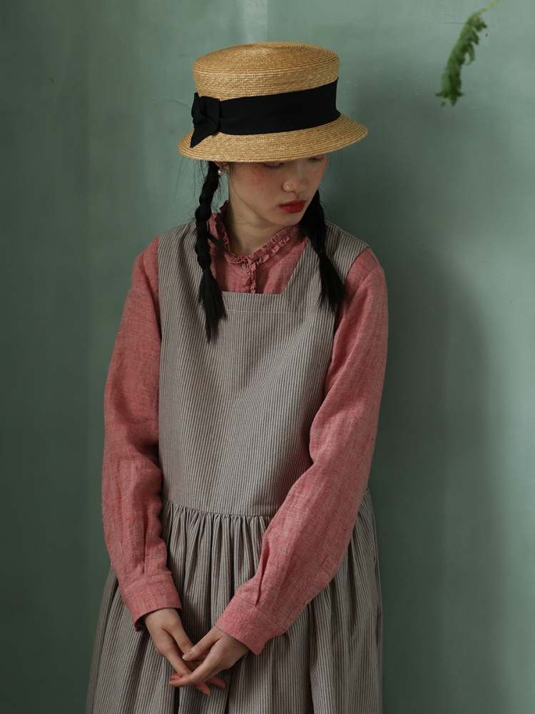 Yarn-Dyed Linen Niche Lace Shirt