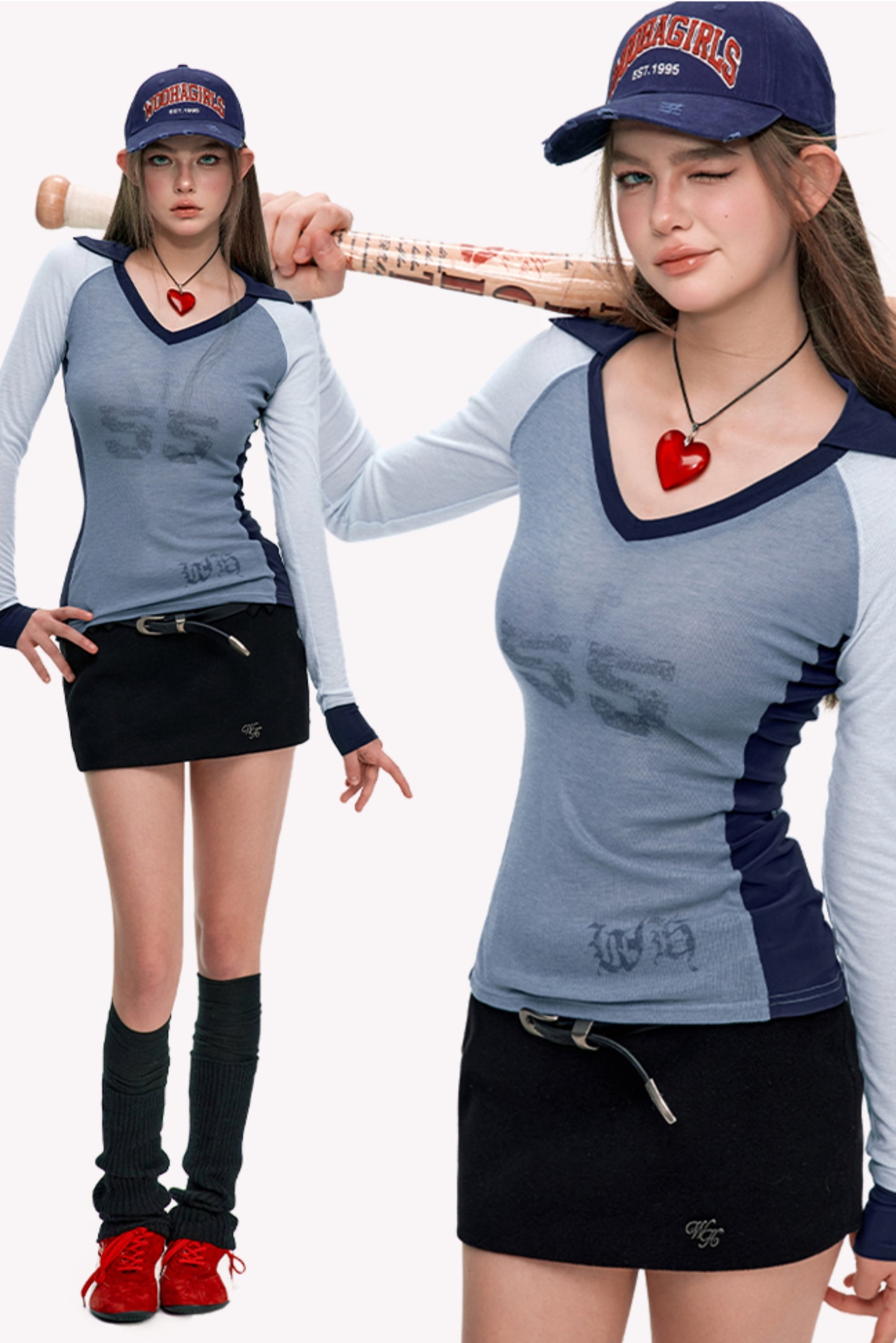 V Neck Long Sleeve Tee