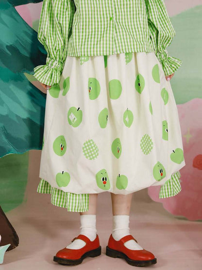 Apple Polka Dots Bud Skirt