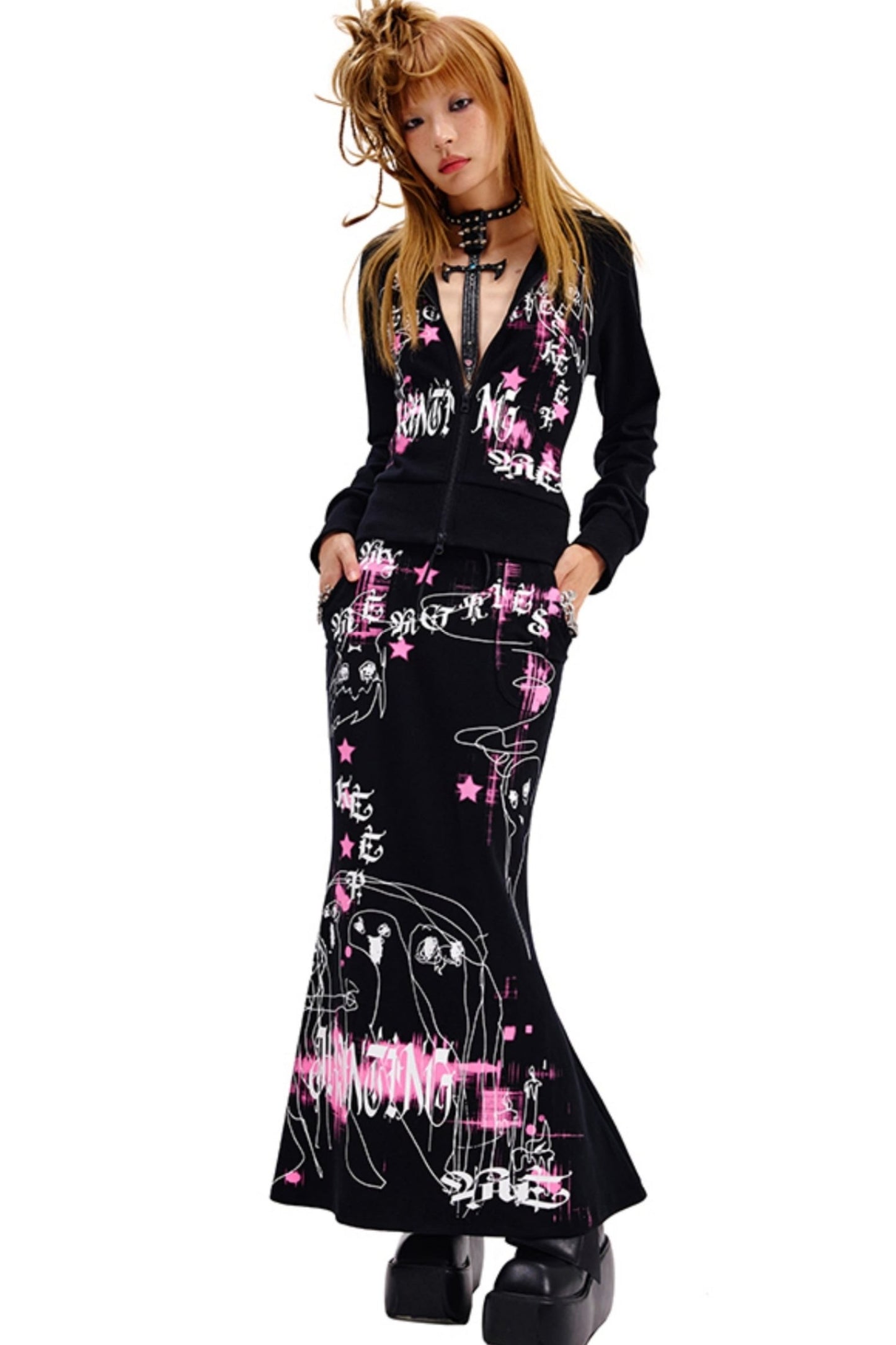 Haunted Fishtail Maxi Skirt