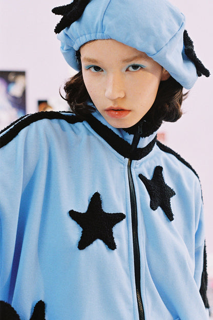 Contrast Blue Star Sweatshirt