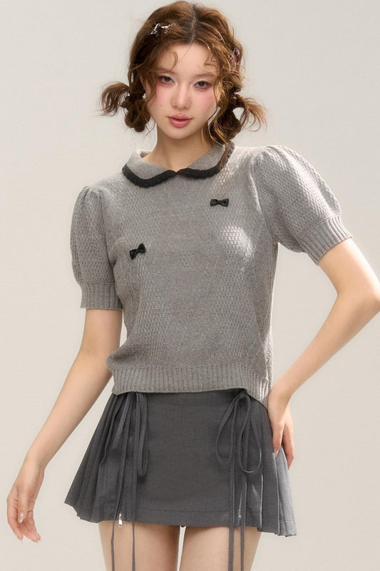 Slim Fit Polo Knit Top
