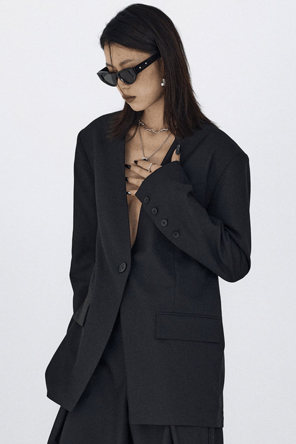 Elegant Hollow Slit Blazer