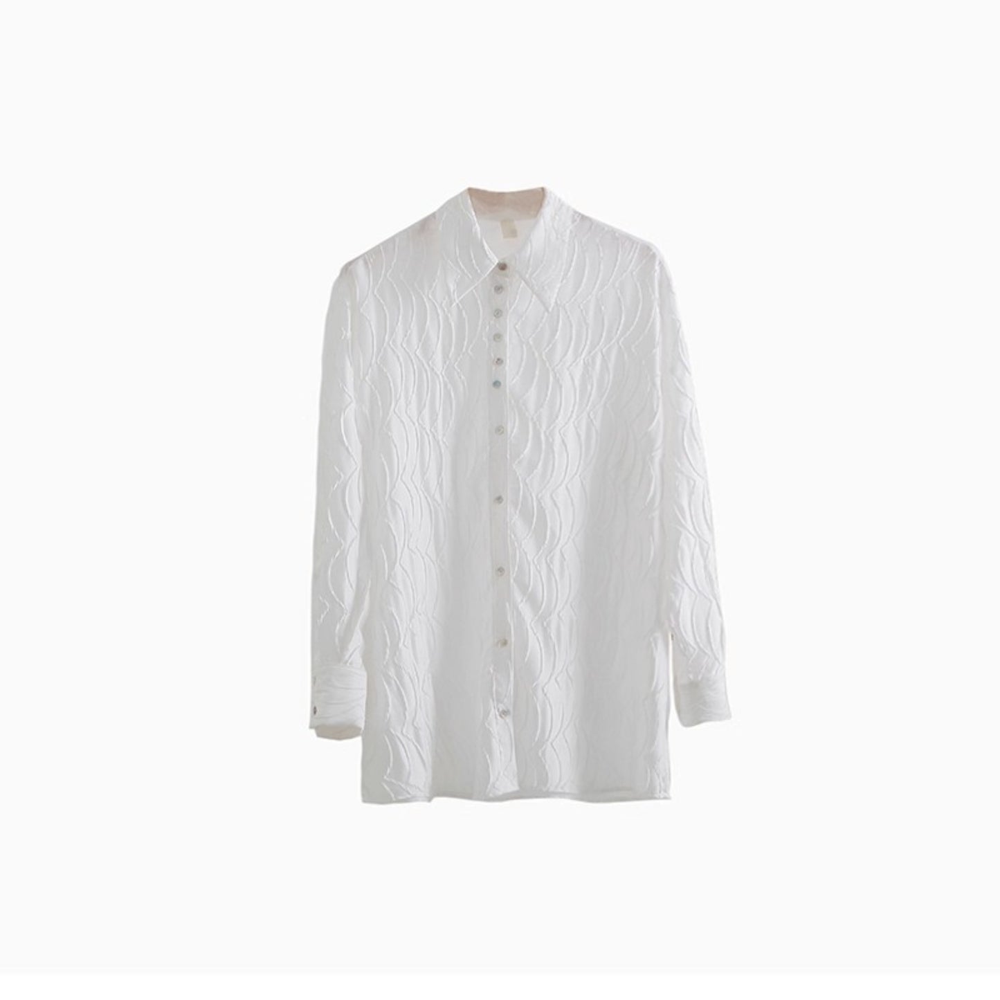 Original Design White Long-Sleeved Shirt