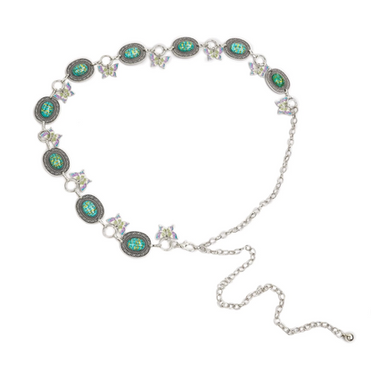 Turquoise Metal Waist Chain