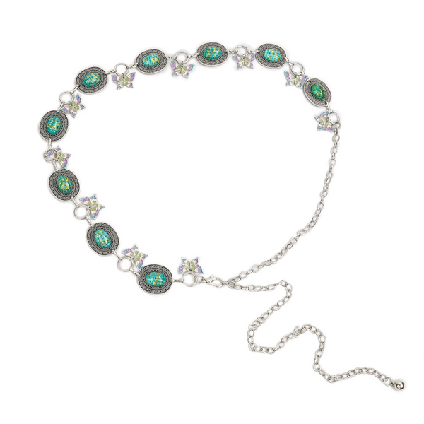 Turquoise Metal Waist Chain