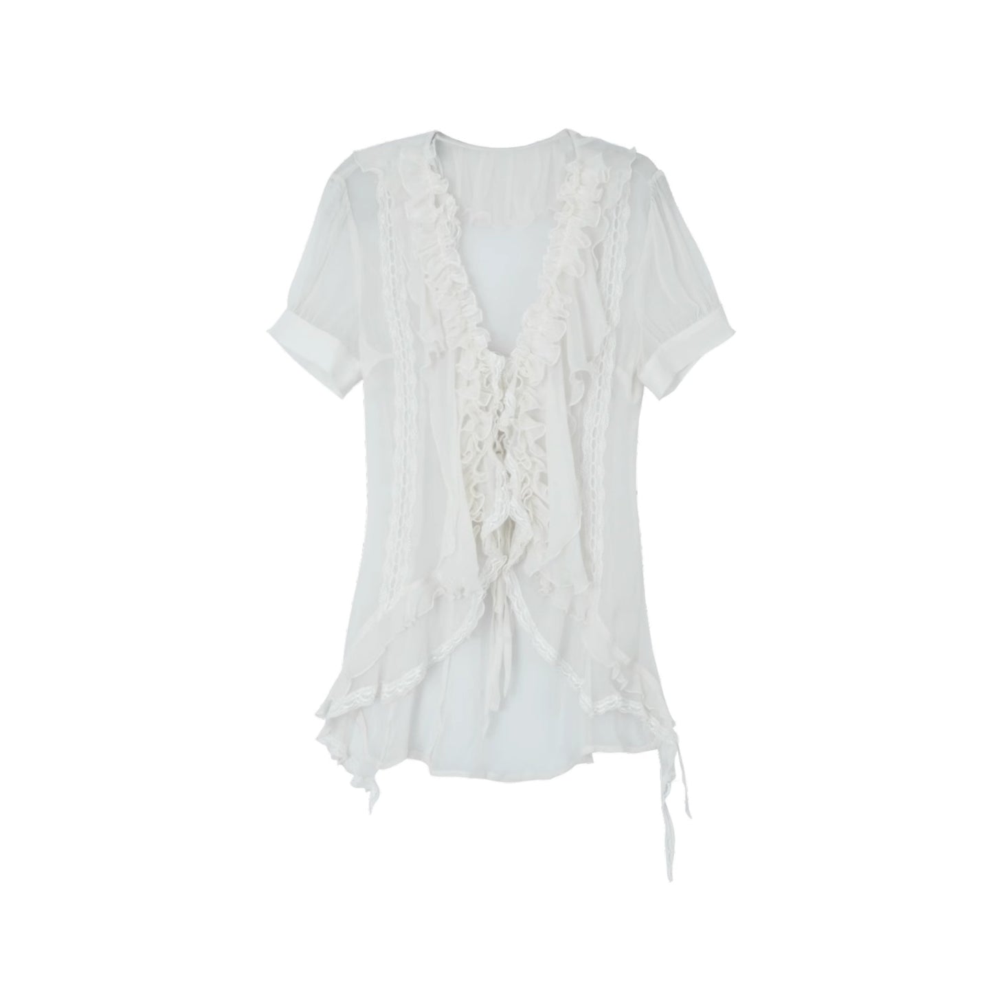 Gauze Ruffle Shirt