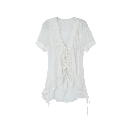 Gauze Ruffle Shirt
