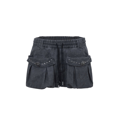 Vintage Rivet A-Line Cargo Shorts