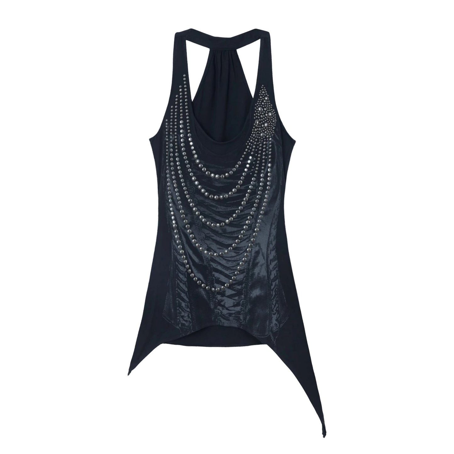 Rhinestone Long Tank Top