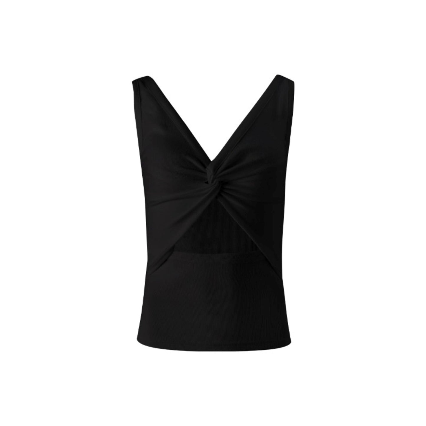 Black And White V-Neck Twisted Cut-Out Slim Vest