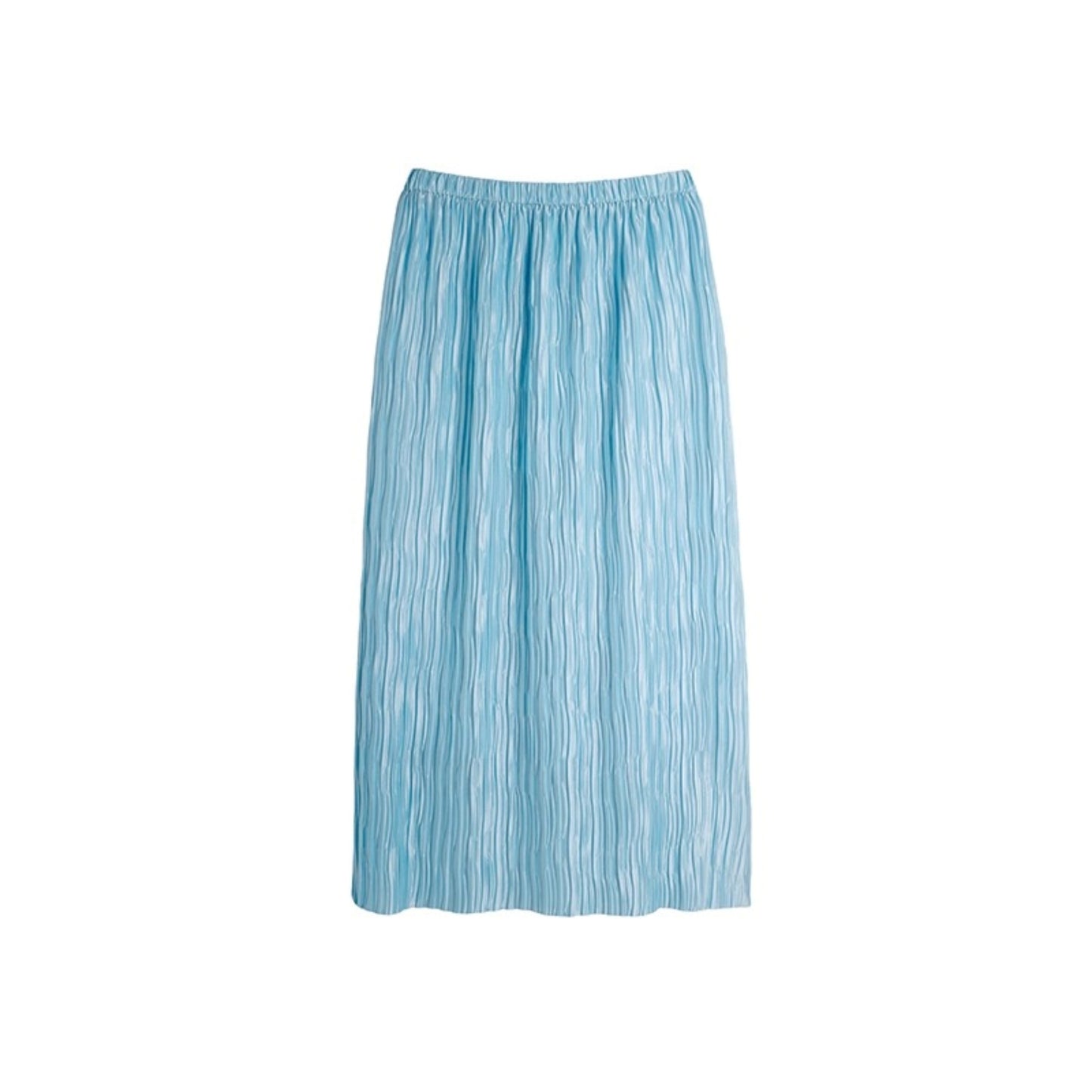 Original Design Glass Blue Elasticated Pleated Skirt