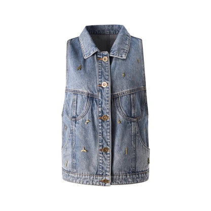 Ocean Blue Denim Vest