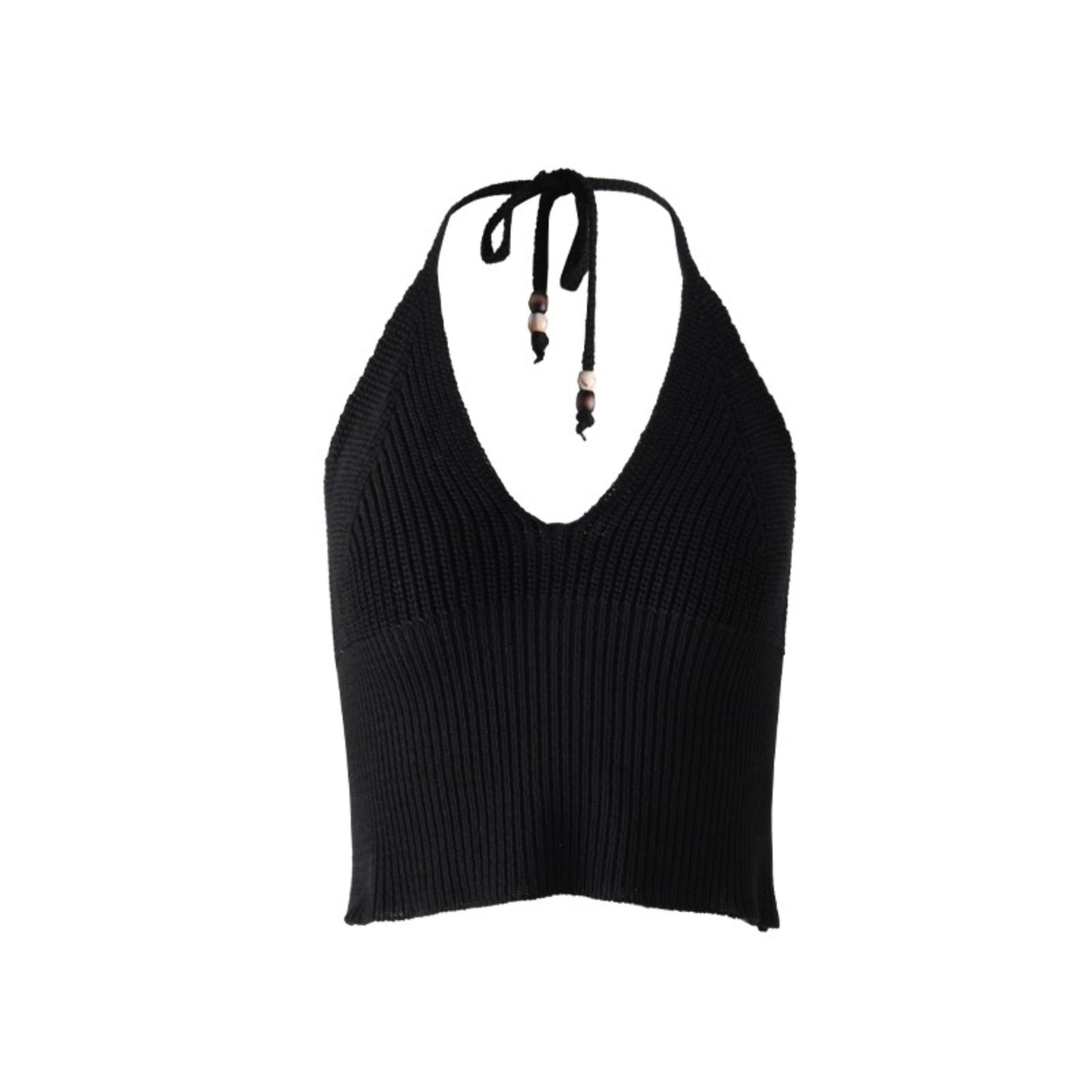 Orange V-Neck Knitted Vest