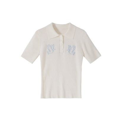 Asuka Love Poems Embroidery Polo Shirt