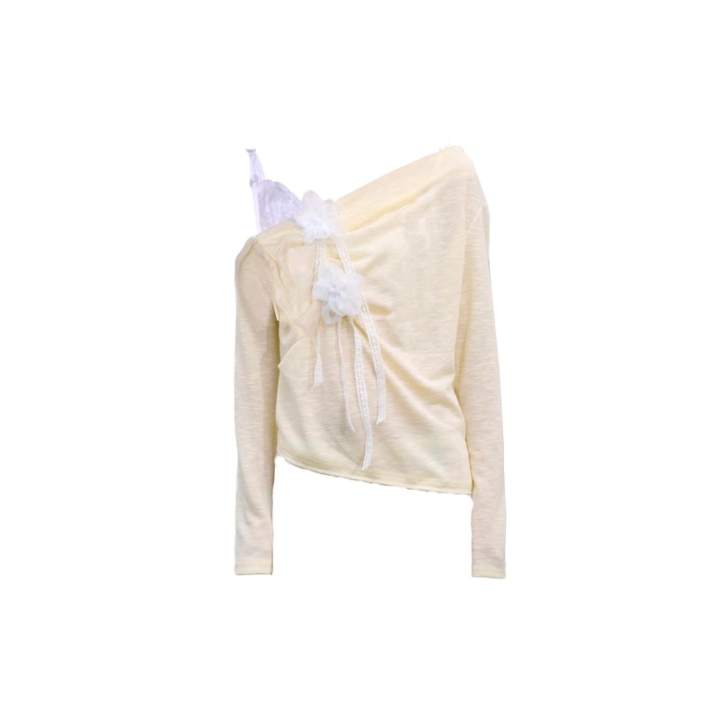 Pale Yellow Lace Knitted Top