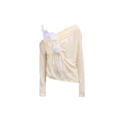 Pale Yellow Lace Knitted Top