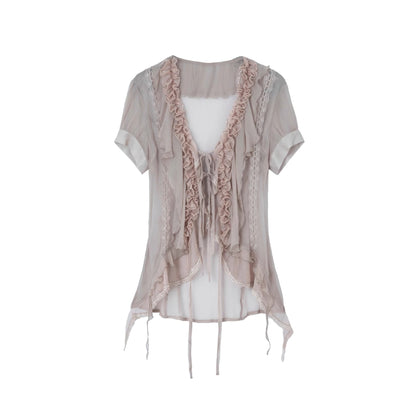 Gauze Ruffle Shirt