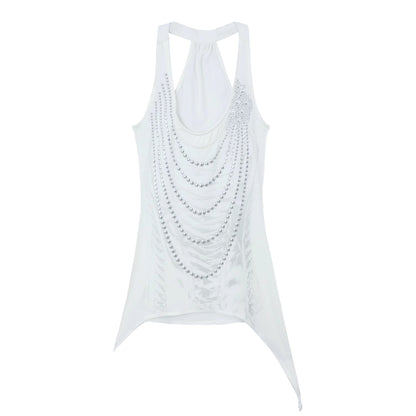 Rhinestone Long Tank Top