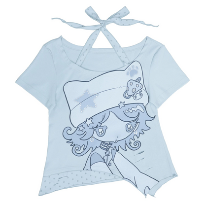 Millennium Blue Rhinestone Halter Top