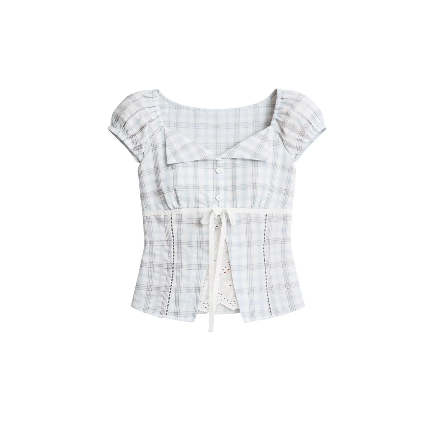 Summer Plaid Patchwork Blouse