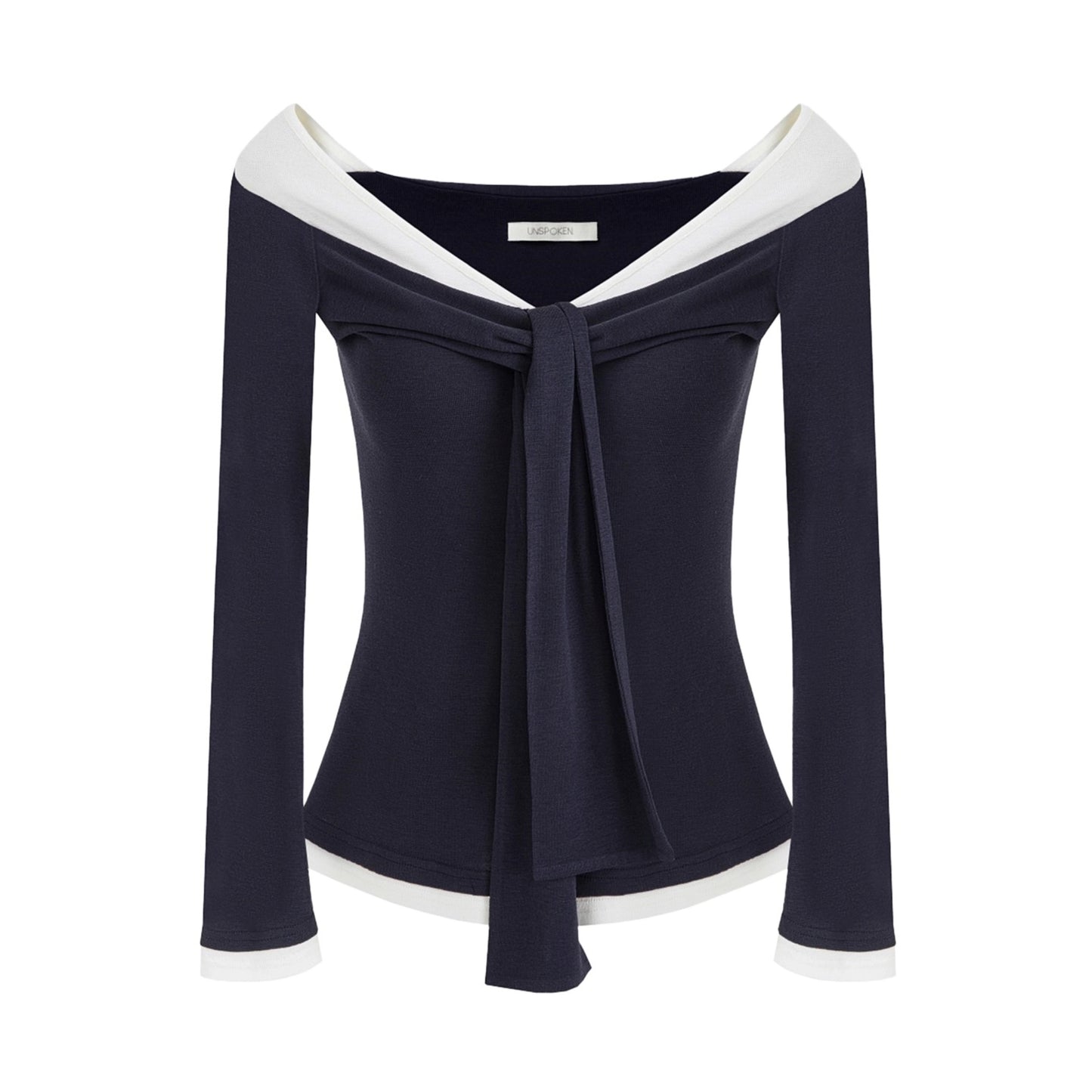 Contrasting One-Shoulder Knitwear