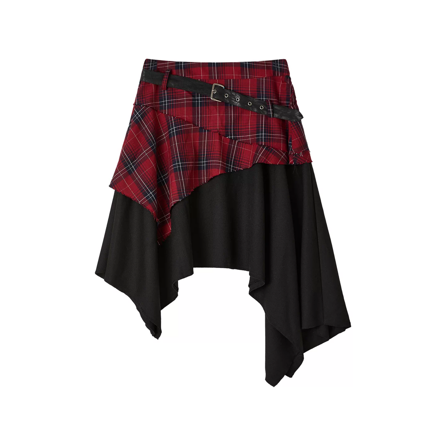 Karierter Patchwork-A-Linien-Rock