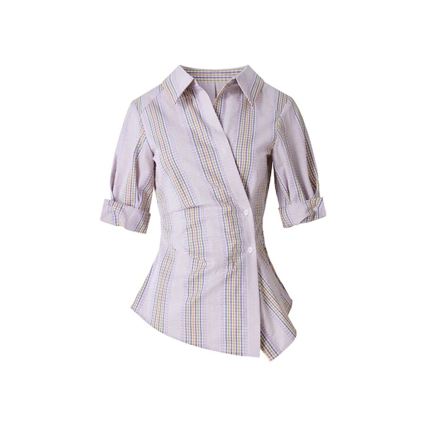 Asymmetric Striped Slim Fit Shirt