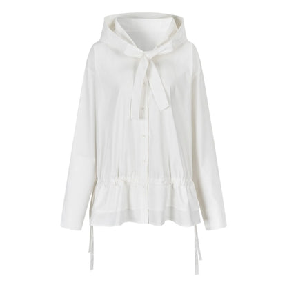 Constriction Silhouette Hooded Shirt