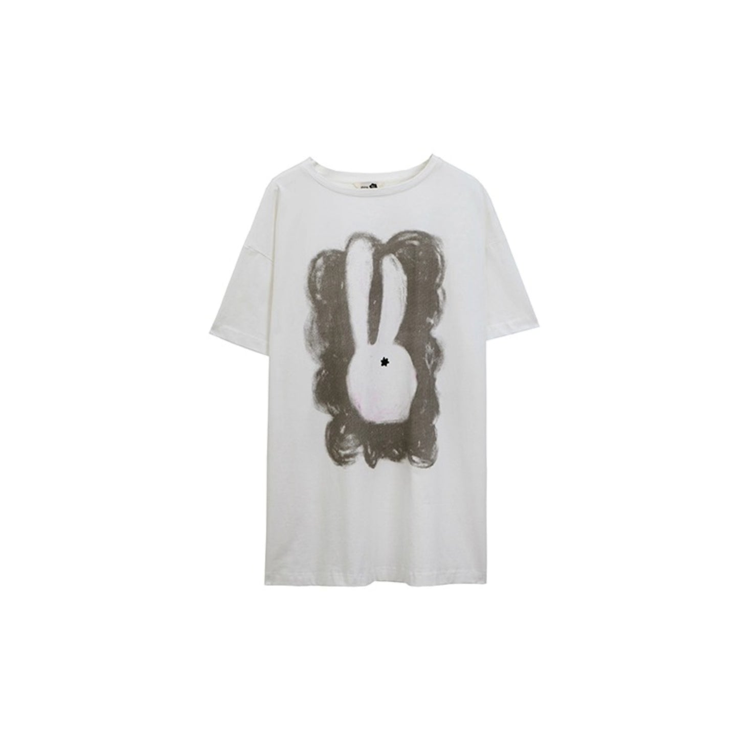 Rabbit Head Printed Cotton T-shirt